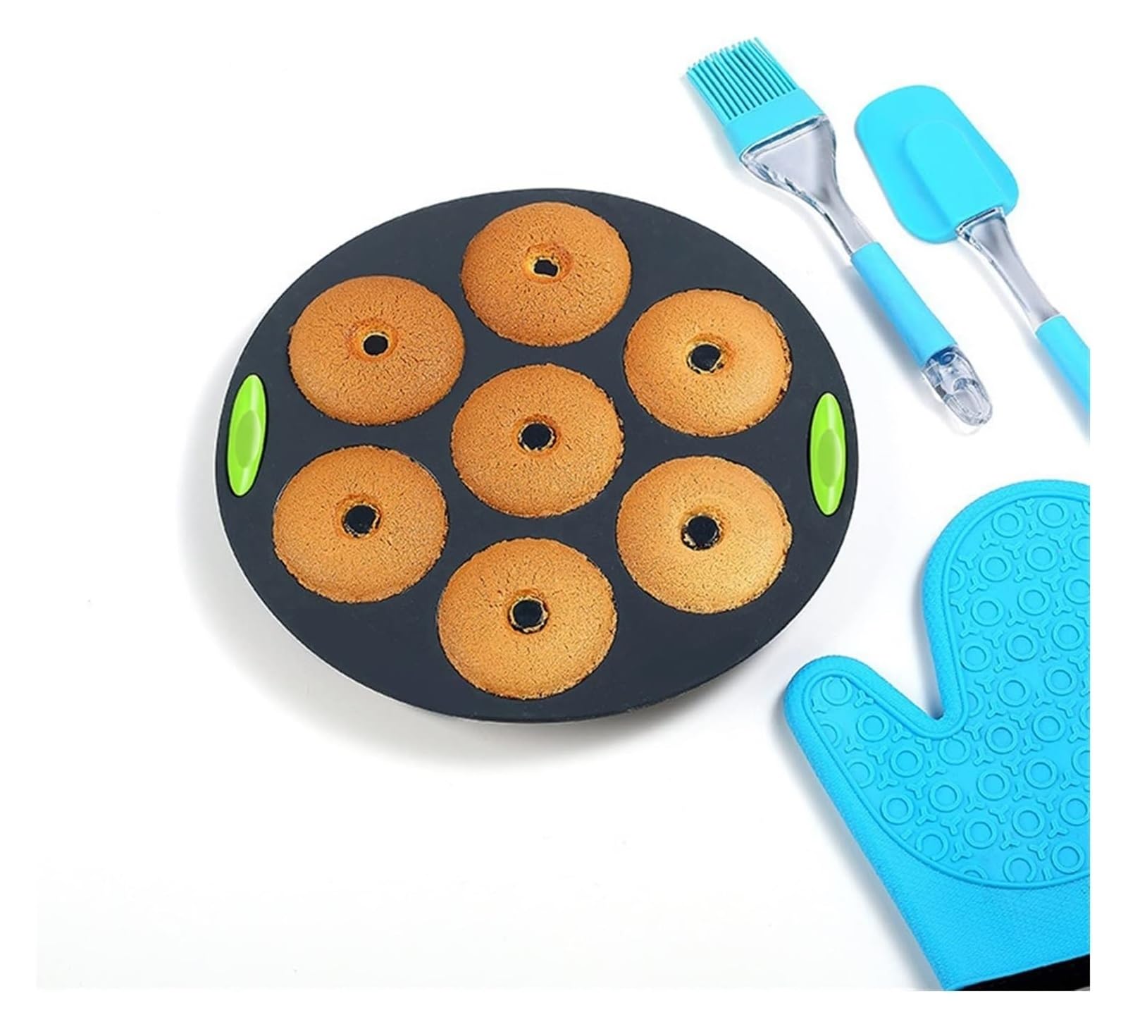 Moule à gâteau en forme de beignet artisanal fait à la main Moule à muffins en silicone Ustensiles de cuisson DIY Desserts Moule à gâteau Outils (couleur : 1 pièce)