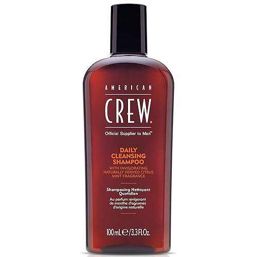 American Crew - Champú para hombres limpiador diario derivado natural fórmula vegana fragancia de menta cítrica 33 onzas líquidas