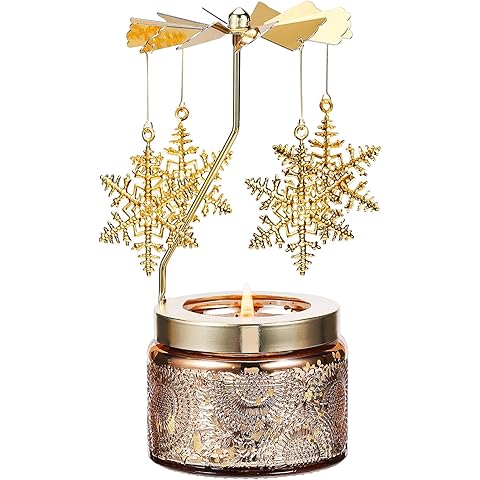 Christmas Gifts for Women, Birthday Gifts for Mom Daughter Sister Wife, Unique Gift for Friend Women, Rotatable Scented Candles Gift for Christmas Anniversary (Snowflake)