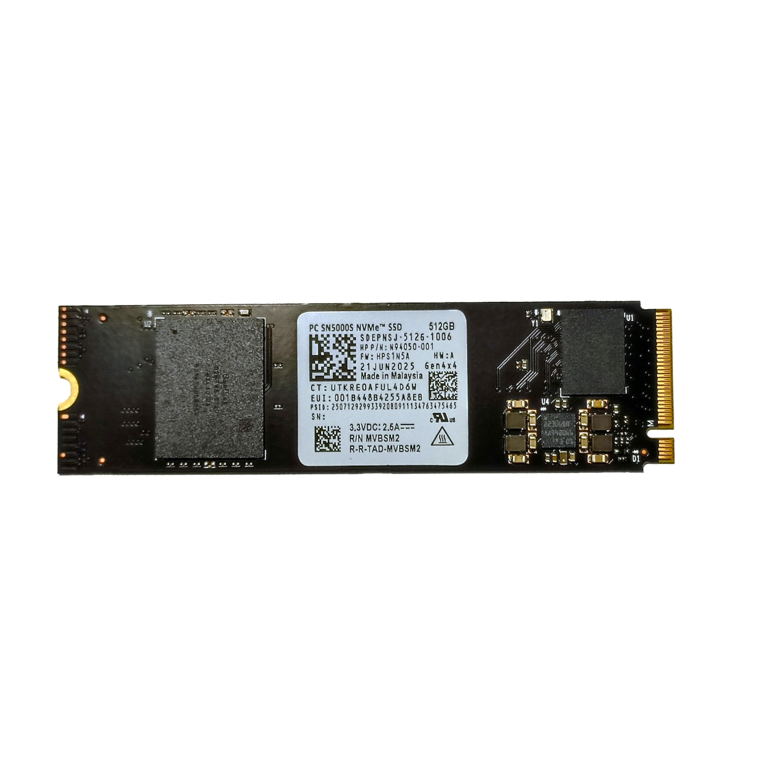 Western Digital SSD 512GB M.2 2280, NVMe PCIe 3.0, SN5000S Series