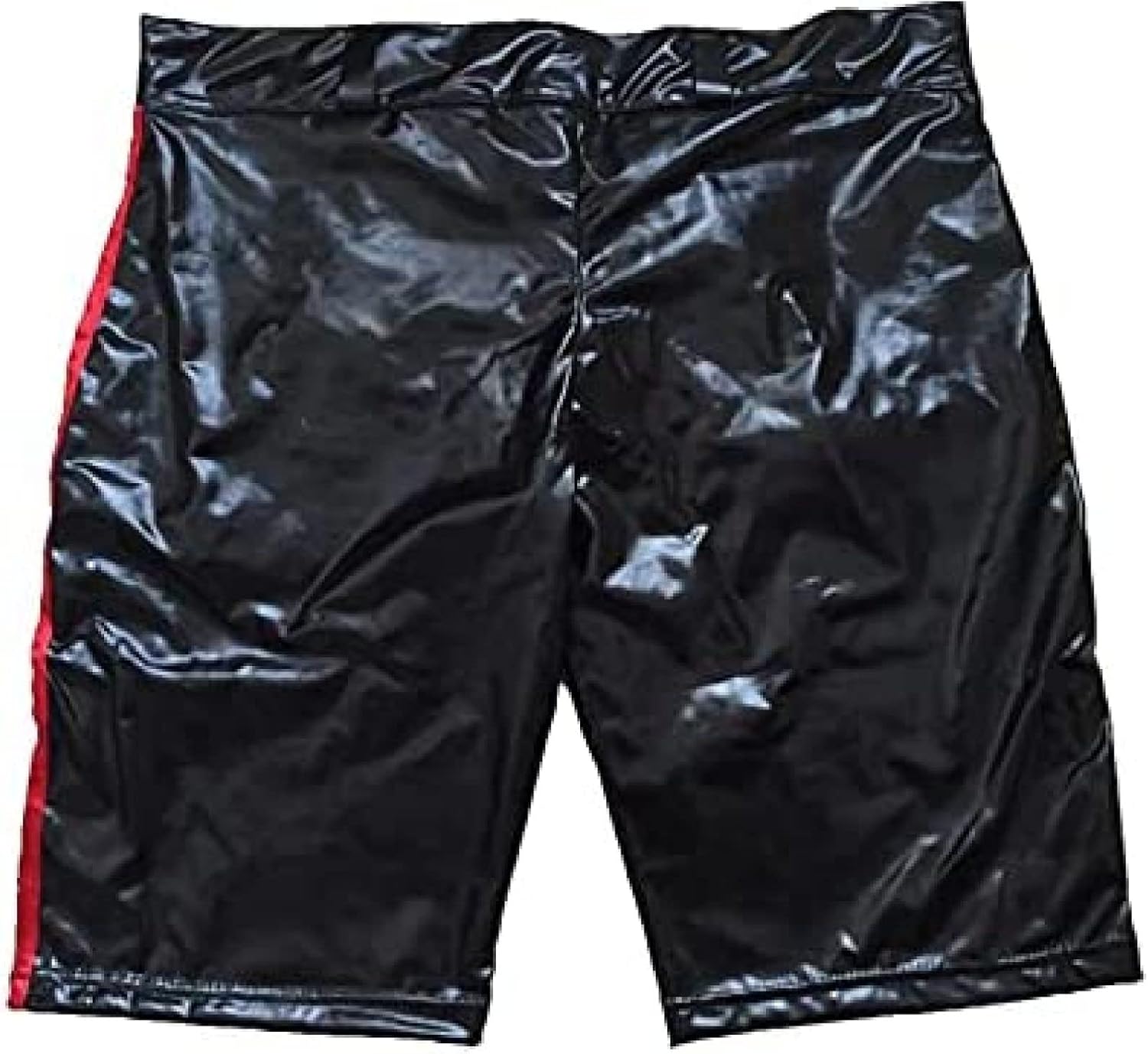 Sexy Wetlook Men Briefs Faux Leather Briefs Nightclub Shorts Stage Costume,Black,X-Large