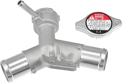 No.1650221080/1640136020 - Cuello de relleno de radiador de motor de aluminio con tapa totalmente sellada para Toyota Yaris 2007-2018 / Tubo de agua