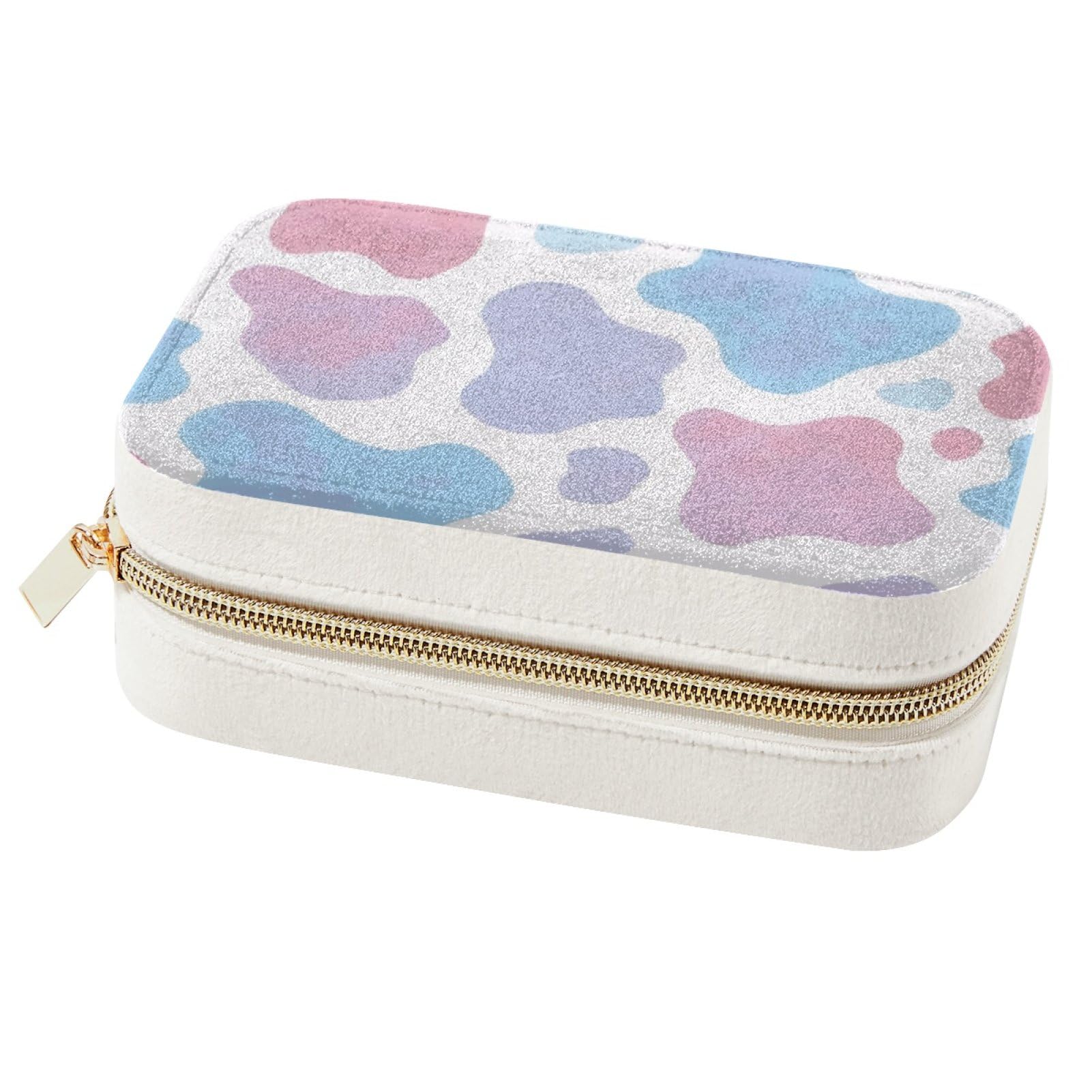 Organiseur de voyage pour bijoux motif vache rose et bleu idéal en vacances