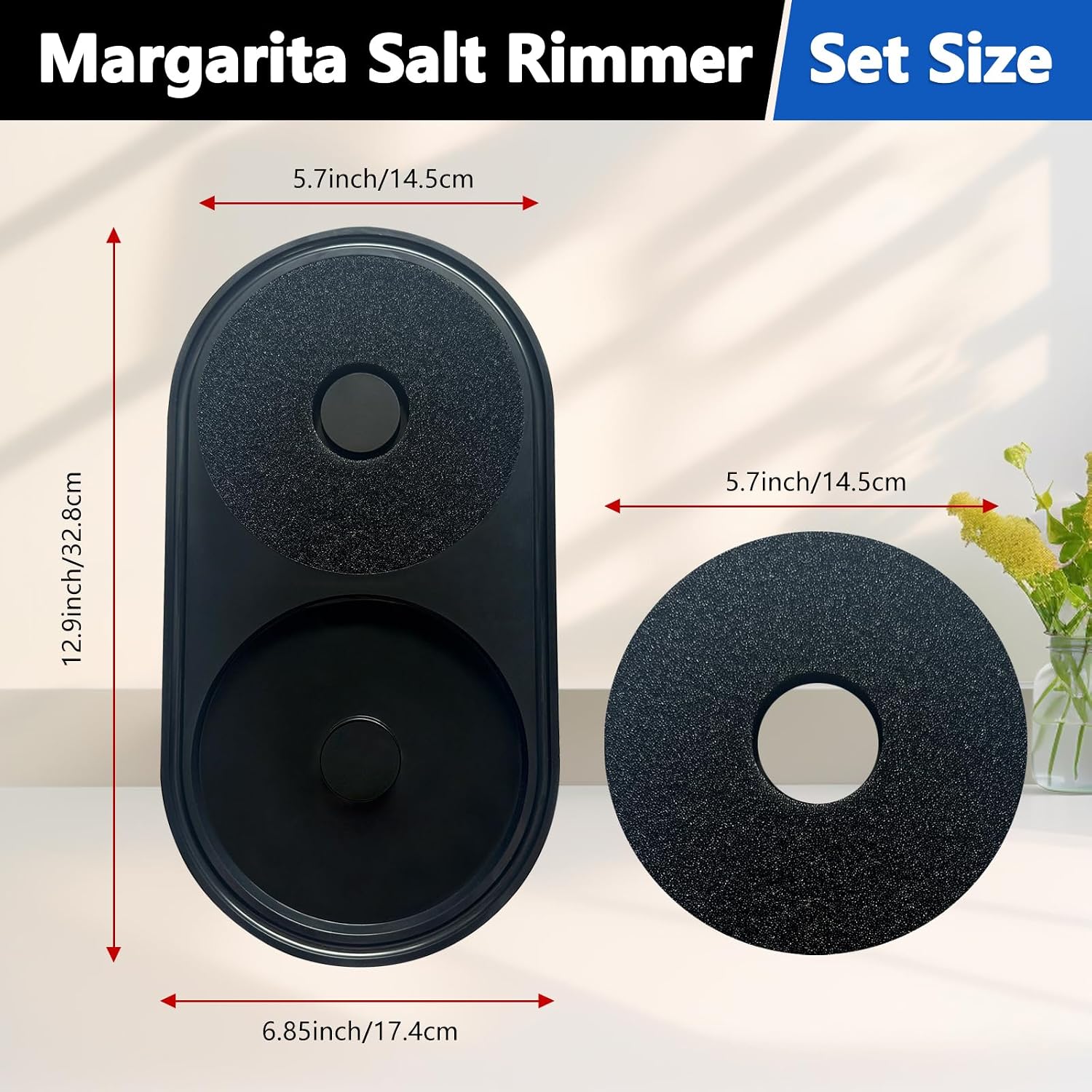 Margarita Salt Rimmer Set 2 Pack with Juice Sponge for Cocktails image 3