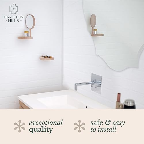 Miniatura 6 de Hamilton Hills Espejo rectangular moderno de vidrio pulido plateado de 24 x 36 pulgadas Espejo de pared elaborado con bordes festoneados