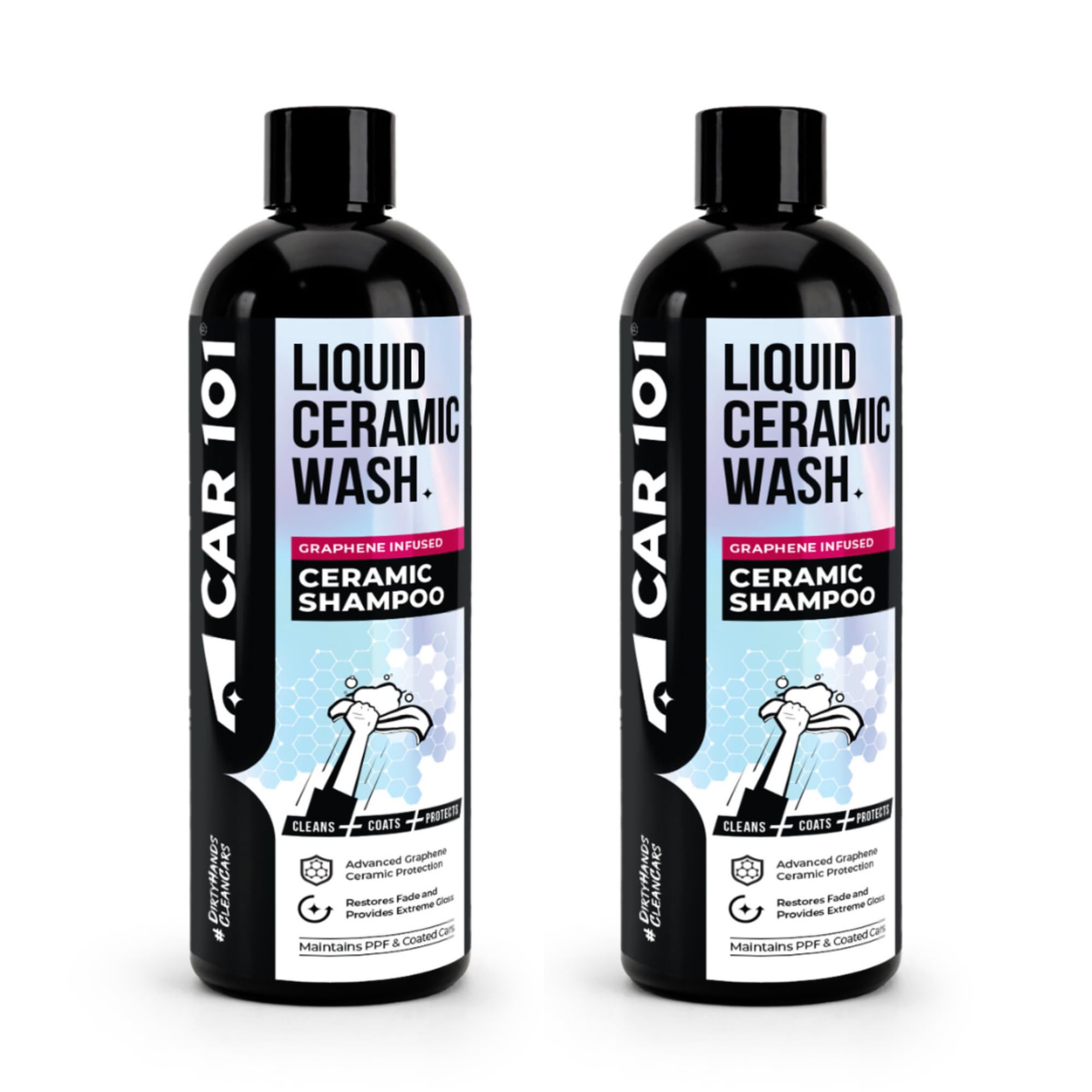 CAR101 Graphene Ceramic Shampoo - 300ml(Pack Of 2)|2 in 1 Effect (Coating + Shampoo)|pH Neutral|Graphene Infused Clean & Coat|Deep Gloss|Repells Water|Safe for PPFs & Wraps Paint and Ceramic Coating-image-46