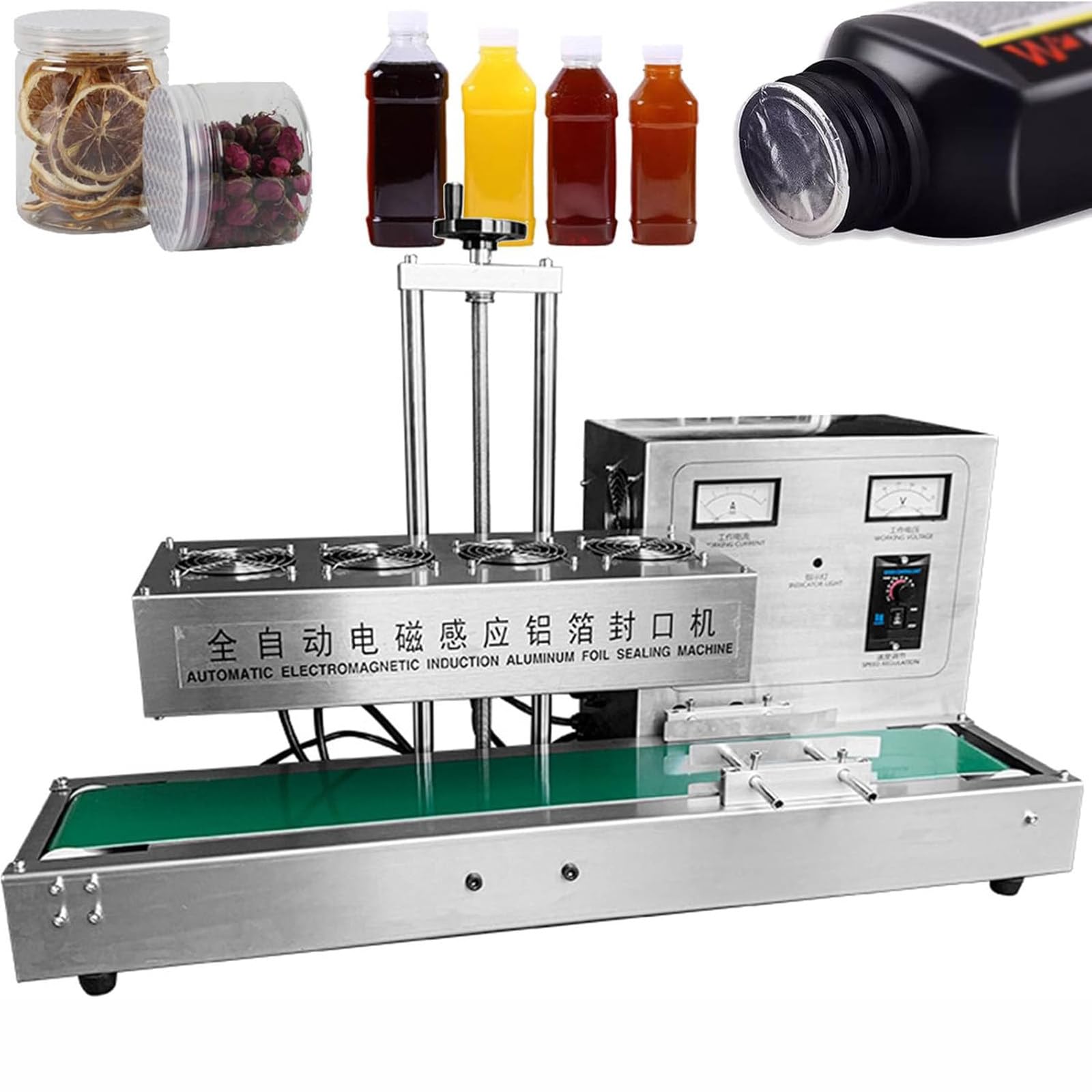 YNIYUJKL Automatic Bottle Cap Sealer Machine - Electromagnetic Induction Sealing For Glass Bottles, 2200W, Seals Caps With Diameter 15-60Mm, Ideal For Industrial Use,85mm