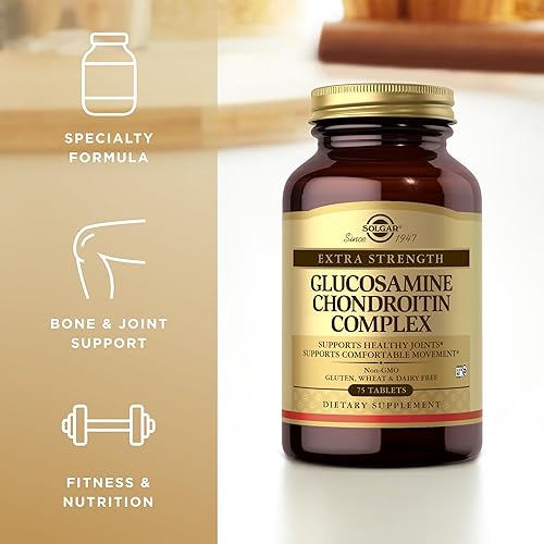 Miniatura 4 de Solgar Complejo de glucosamina condroitina extra fuerte, 75 tabletas, apoya articulaciones saludables y movimiento cómodo, sin OMG, sin gluten, sin