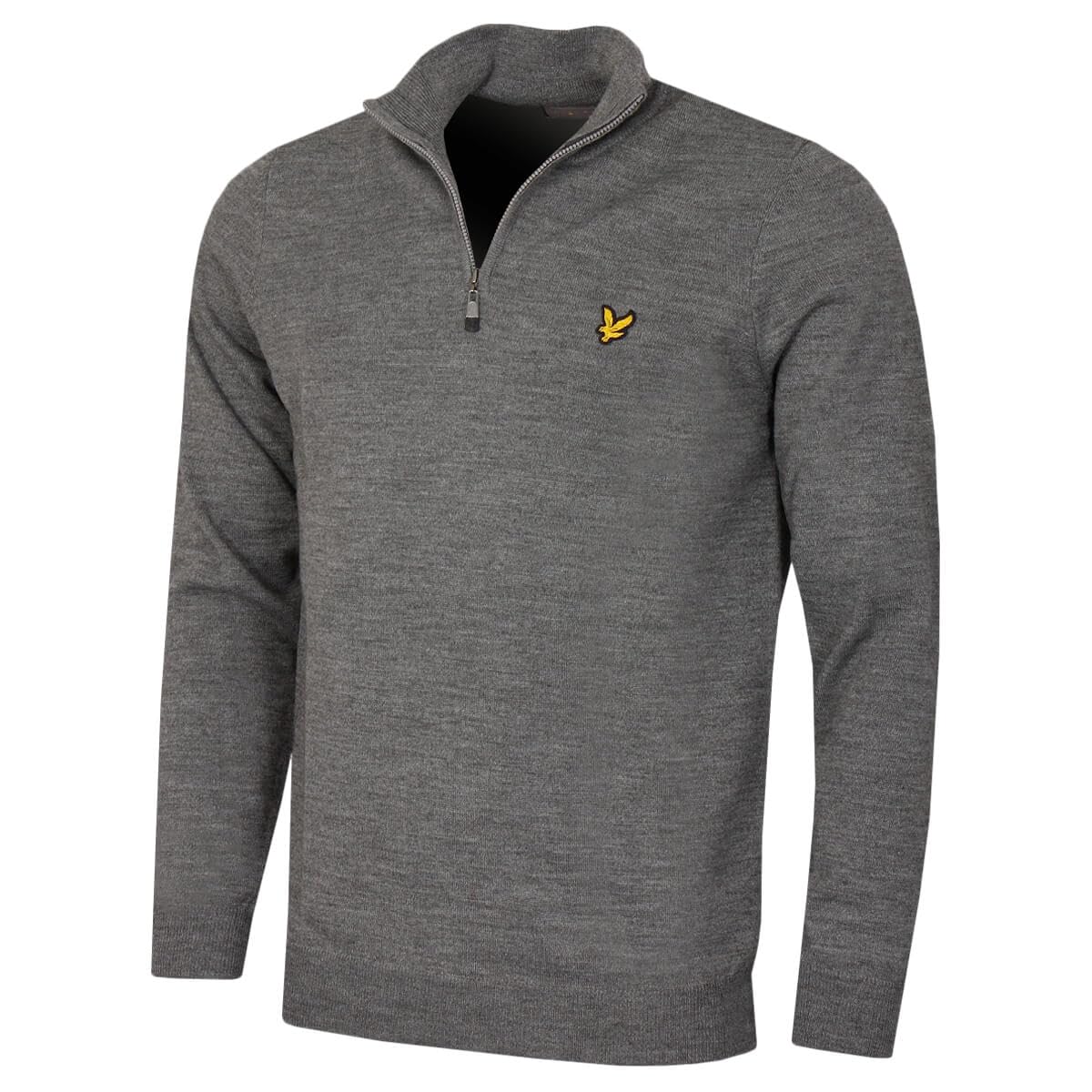 Mens 1/4 Zip Merino Wool Acrylic Ribbed Sweater-image-11