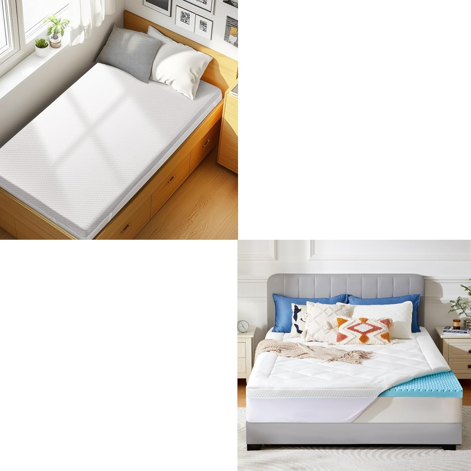 PERLECARE Mattress Topper Twin XL - Gel Memory Foam for Pressure Relief