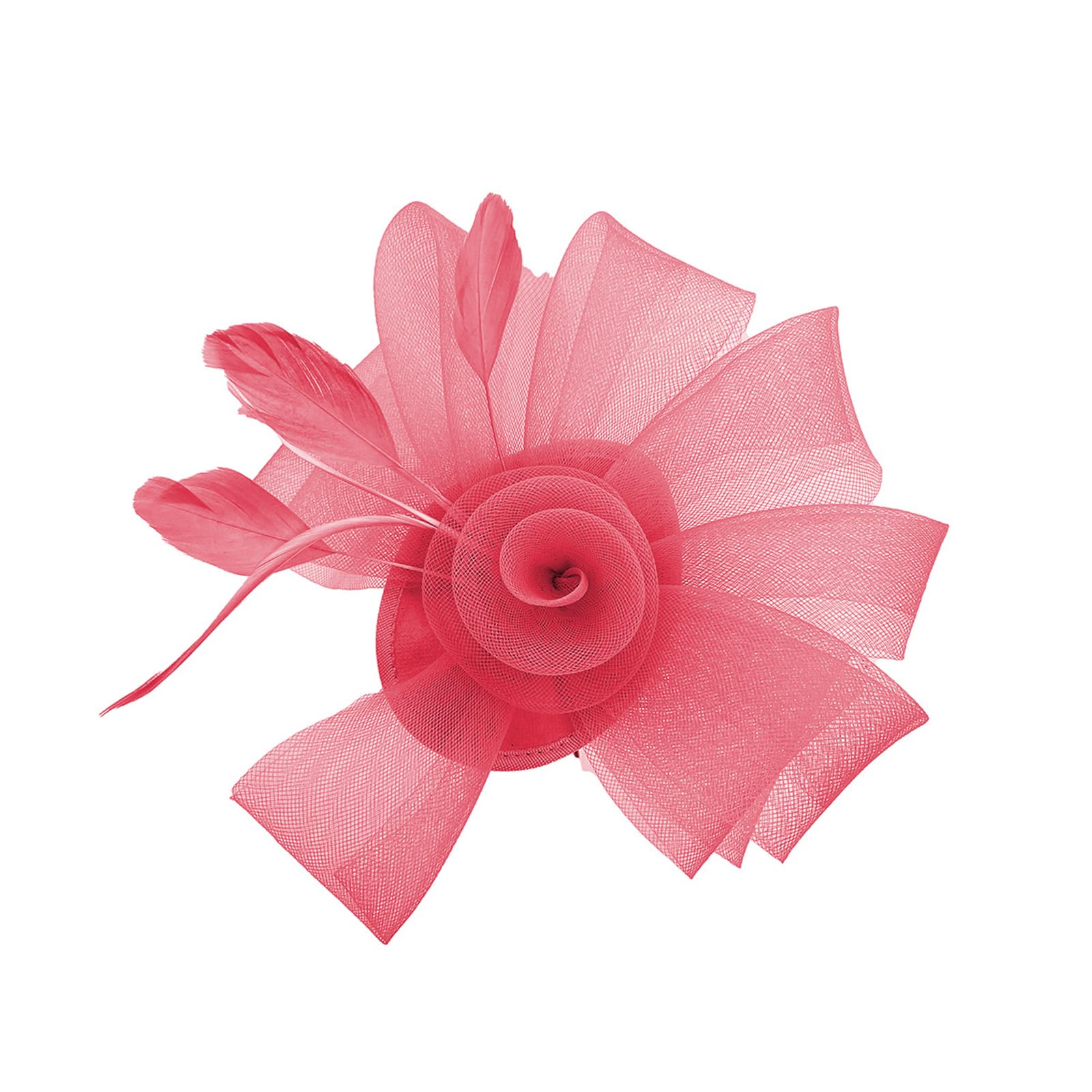 MICFENY Breathable Tulle Flower Hair Clip With Feathered Formal Event Fascinator Hat for Casual Outfit Cocktails Party Dressingu