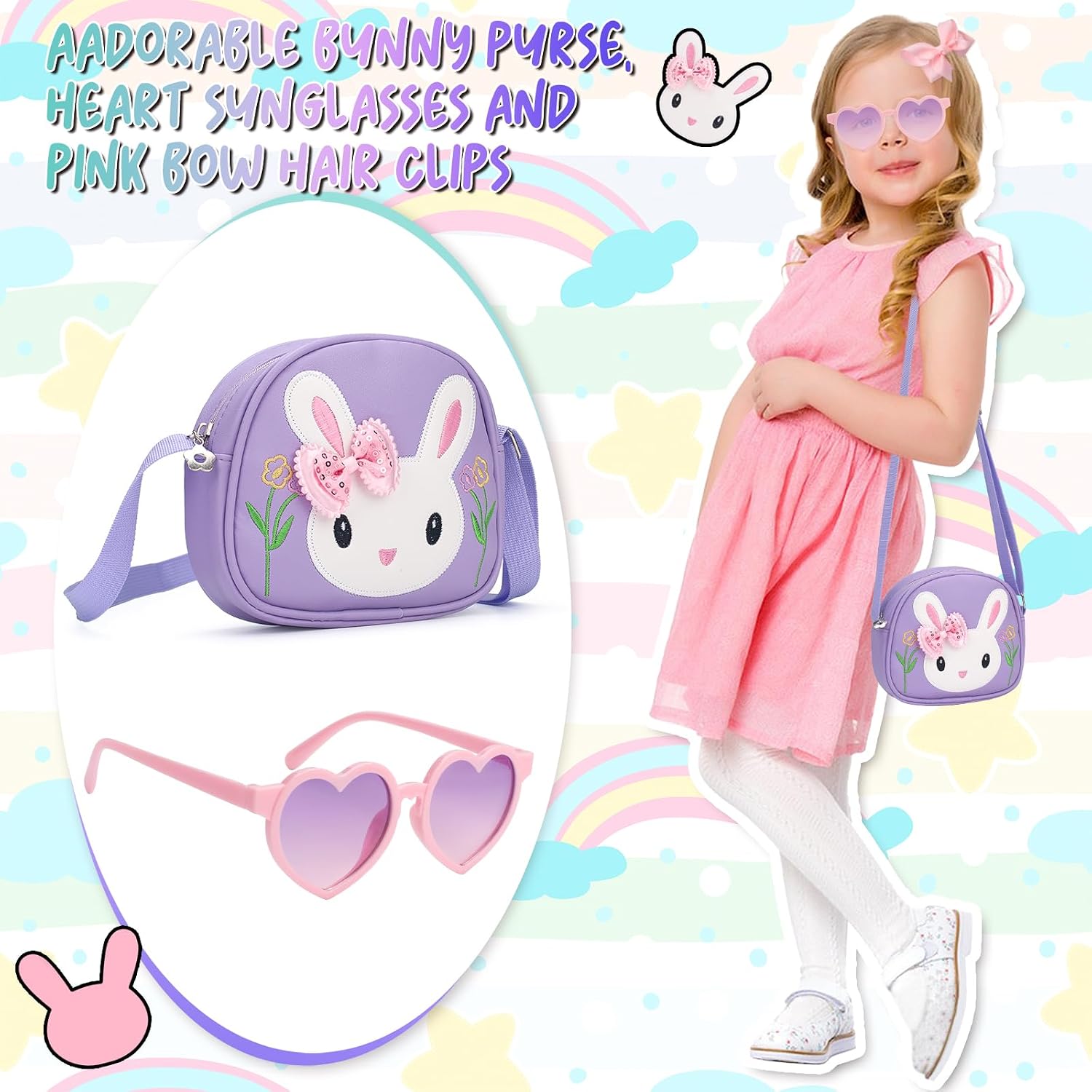 Toddler Purse-Small Kids Purse, Girls Bunny Purse, Little Girl Purse-Birthday Gifts Purse for Girls