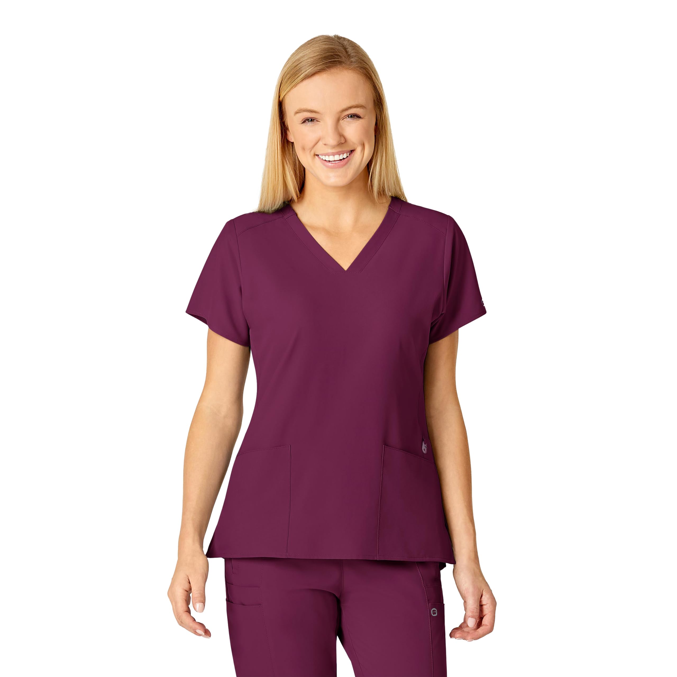 WonderWink Damen Flex Back V-Ausschnitt Scrub Top, Wein, X-Groß