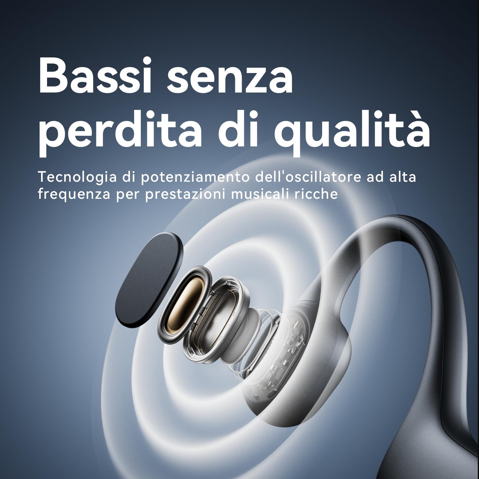 SANAG B21S Cuffie Conduzione Ossea, Open Ear Auricolari Wireless Bluetooth 5.4 con Impermeabili IPX5, Microfono, HiFi 5.4 Bassi, 10 Ore di Riproduzione per Corsa, Ciclismo, Sport (Blu)