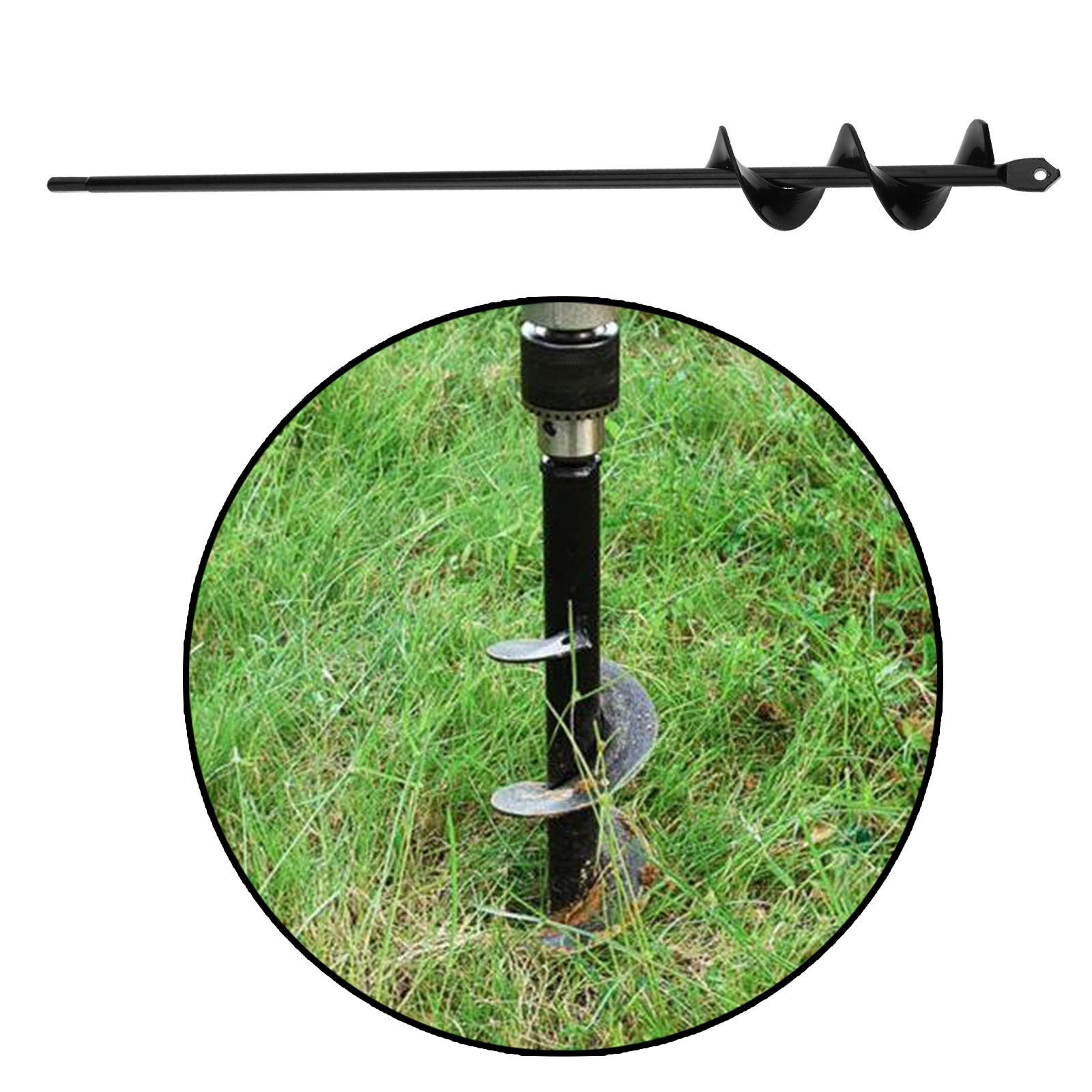 OTOTEC Broca de Barrena de Tierra de 45x4 Cm Taladro Manual Eléctrico Barrena de Plantas en Espiral Profesional para Jardín Macetero de Tierra para Plantar Plántulas árboles Arbustos Cultivo Profundo