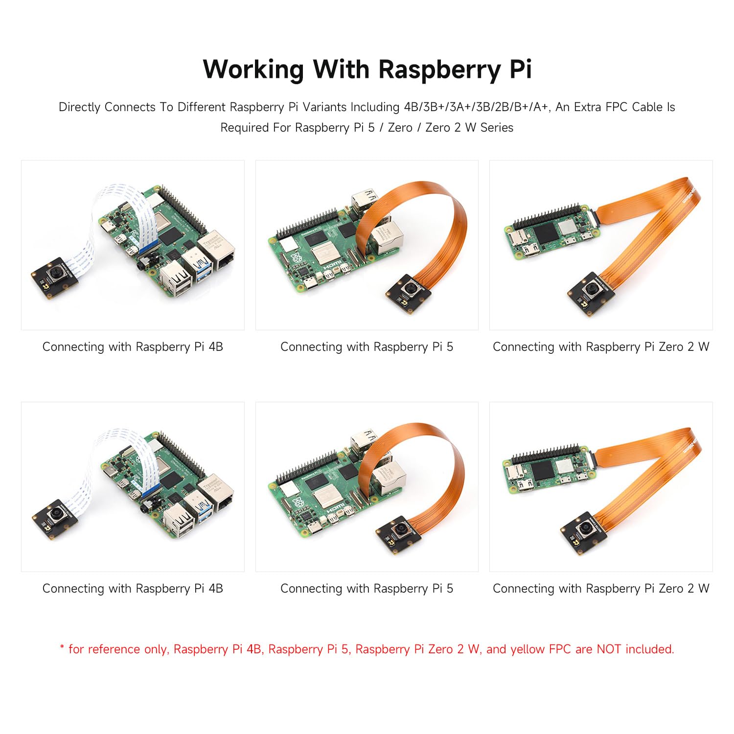 Waveshare IMX708 12MP High Resolution Camera Module, Featuring High Dynamic Range, with Wide Angle Version 120°