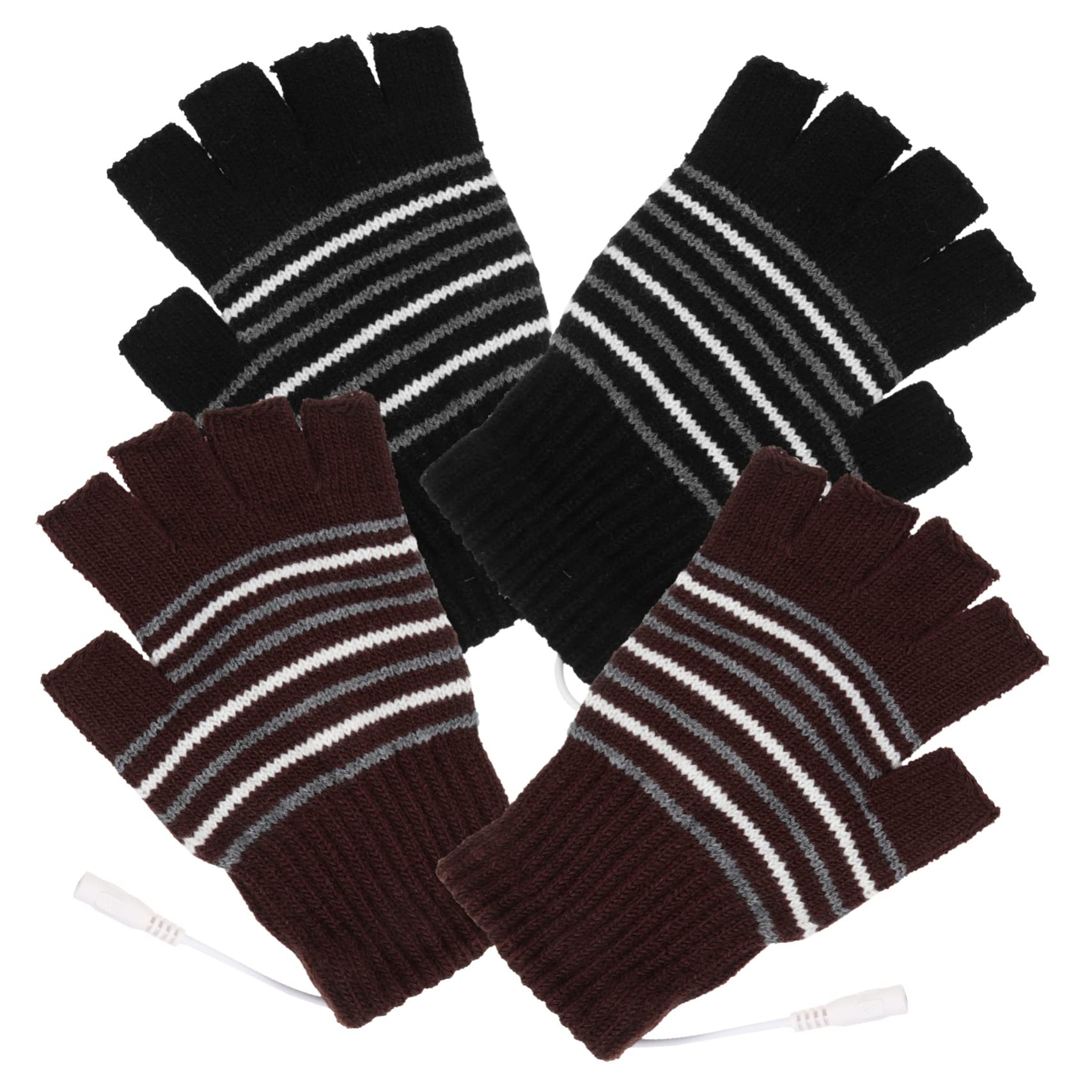 KOMBIUDA 2pairs USB Adjustable Heating Mitts of Windproof Thermal Gloves for Outdoor Sports Comfortable Wear-Resistant Winter Hand Warmers for Cold Weather Activities