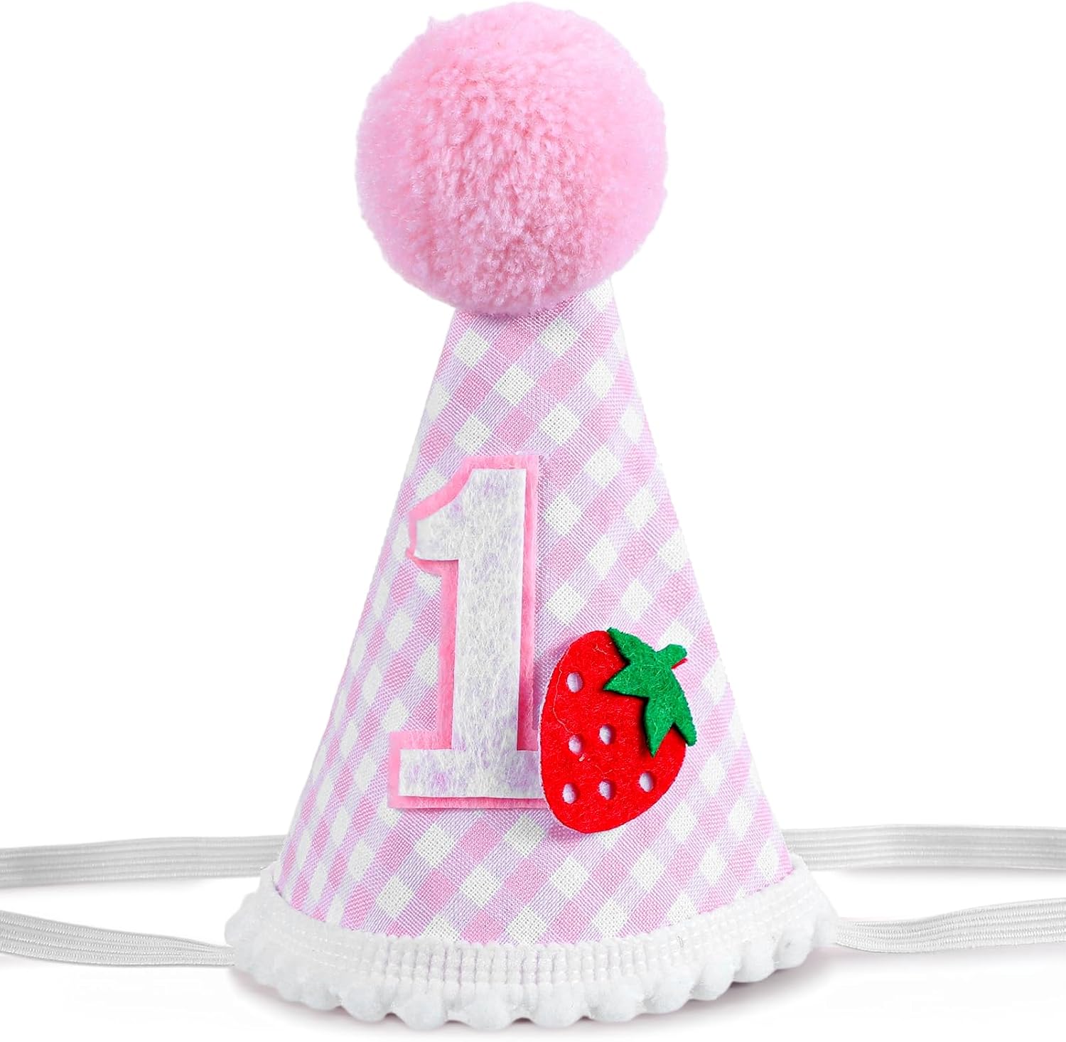 Strawberry 1st Birthday Hat, First Birthday Hat Pink First Birthdays Crown Berry Sweet Birthdays Party decor Strawberry Theme One BirthdayHats for Girls