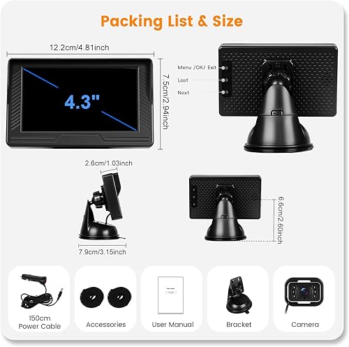 Miniatura 6 de Monitor de automóvil para bebé con cámara, repuesto para espejo de asiento de automóvil para bebés orientados hacia atrás, visión trasera en tiempo