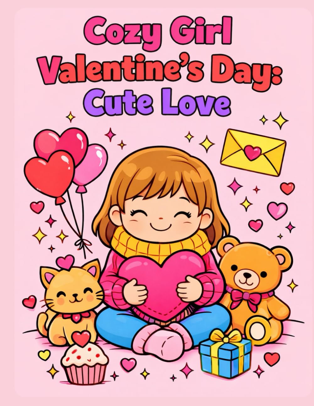 Cozy Girl Valentine’s Day: Cute Love Coloring & Activity Book for Kids Ages 4–8