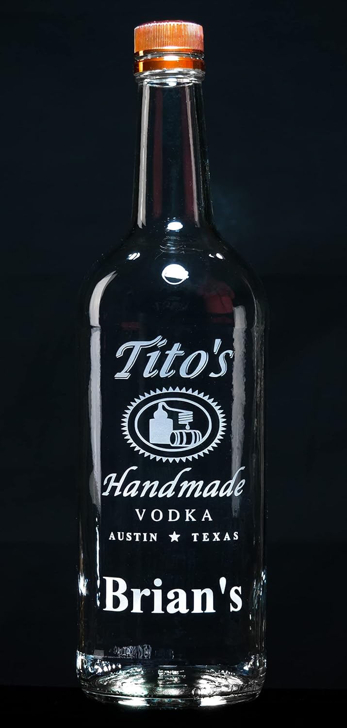 Tito's Vodka Personalized Engraved EMPTY Bottle/Decanter (Compatible replacement for Tito's bottle)