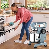 Vista 4 de Towallmark - Mezclador comercial de 15 cuartos de galón, mezclador comercial de alimentos de 600 W, 3 velocidades ajustables 130/233/415 rpm