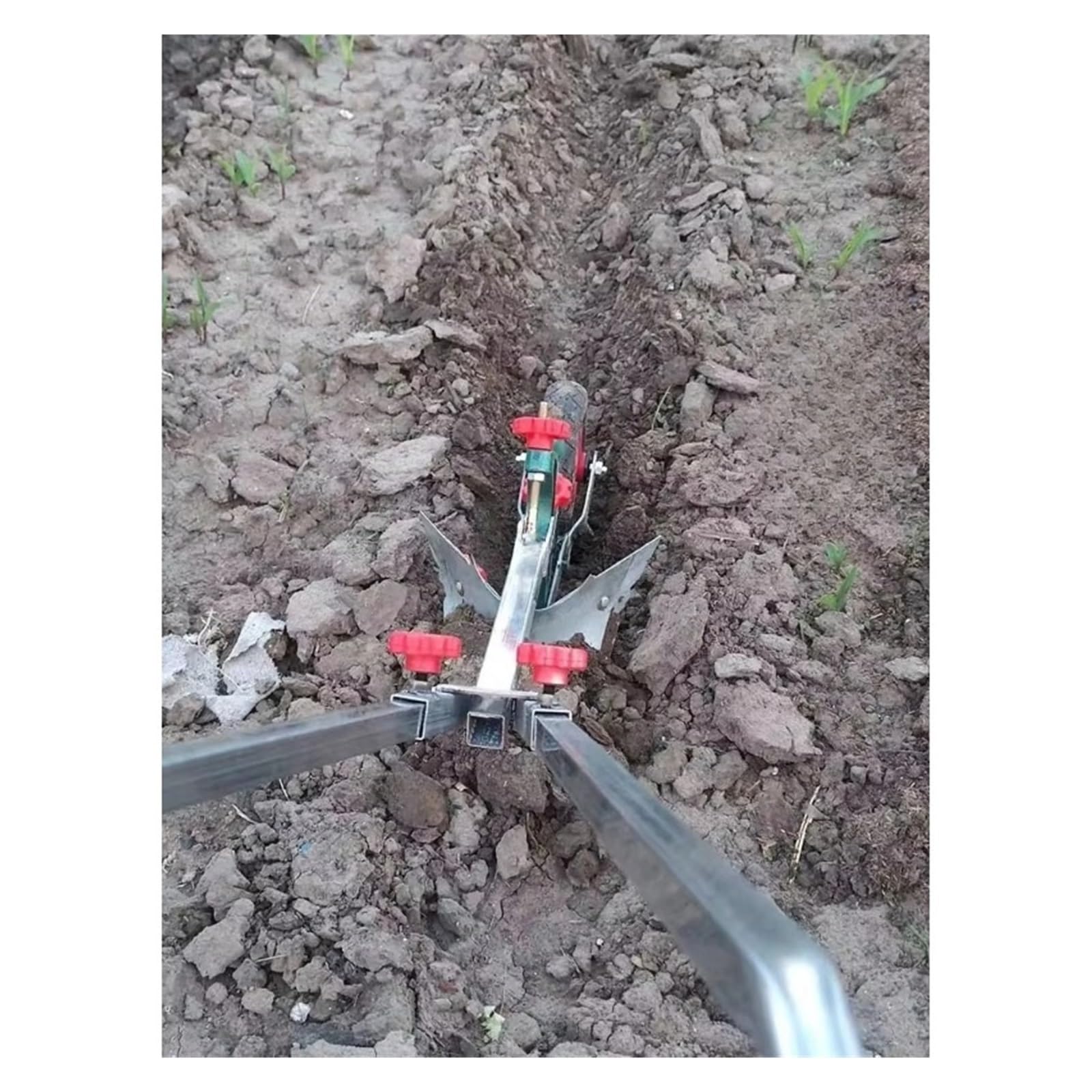 Ręczny Rumpel Pług Mini Narzędzie Do Spulchniania Gleby Ogrodu Działka Warzywna Rodzinne Gospodarstwo Rolne Uprawa Pielenie Sadzenie PotężNe Zadanie(Counterweight frame)