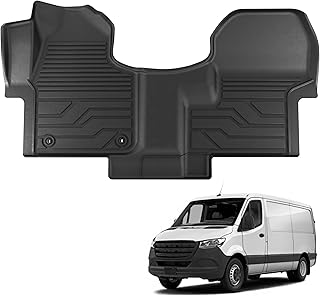 KARPAL Floor Mats for 2019-2025 Mercedes Benz Sprinter 2500/3500 with 1st Row Bucket Seats, Only Fit Cargo Van, All Weather Custom Fit Driver & Passenger Sprinter Front TPE Floor Liners