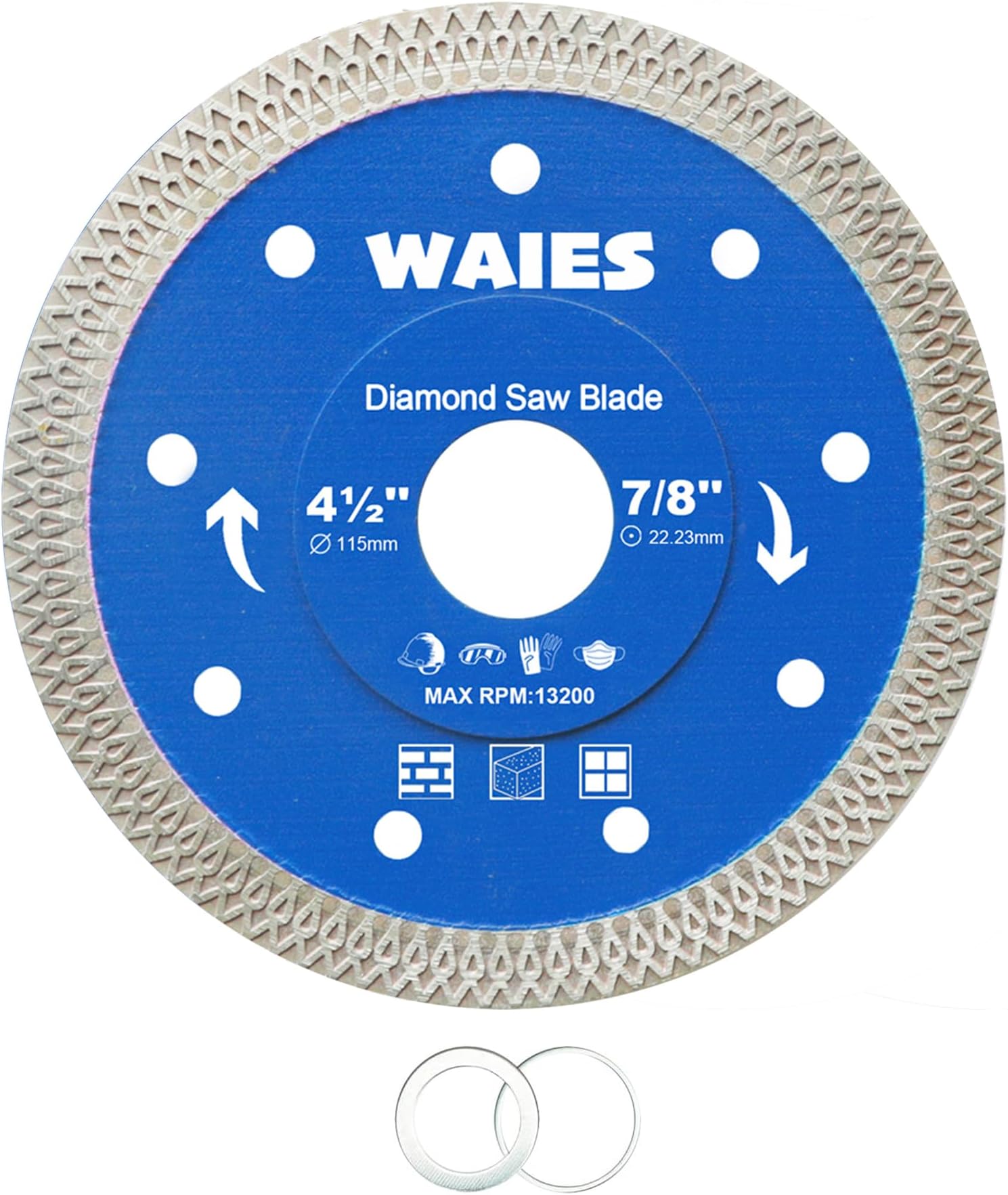 4.5 Inch Thin Diamond Tile Blade for Angle Grinder with Tile Porcelain Brick Ceramic Concrete Granite Marble (1 Pcs)