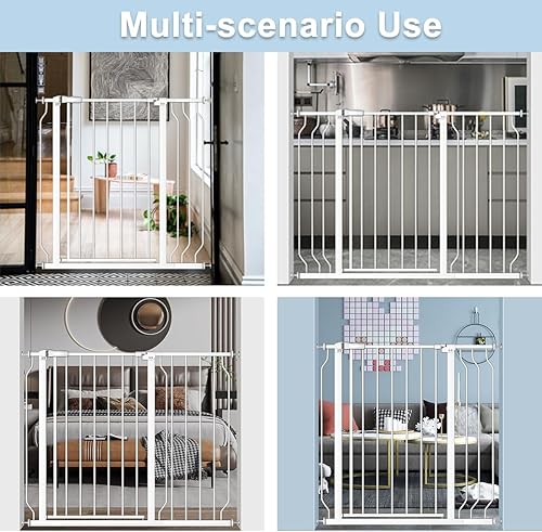 Miniatura 6 de Puerta para bebé extra alta con puerta, soporte de 38 pulgadas de alto, montado a presión, para paseo, para mascotas, perros, cachorros para