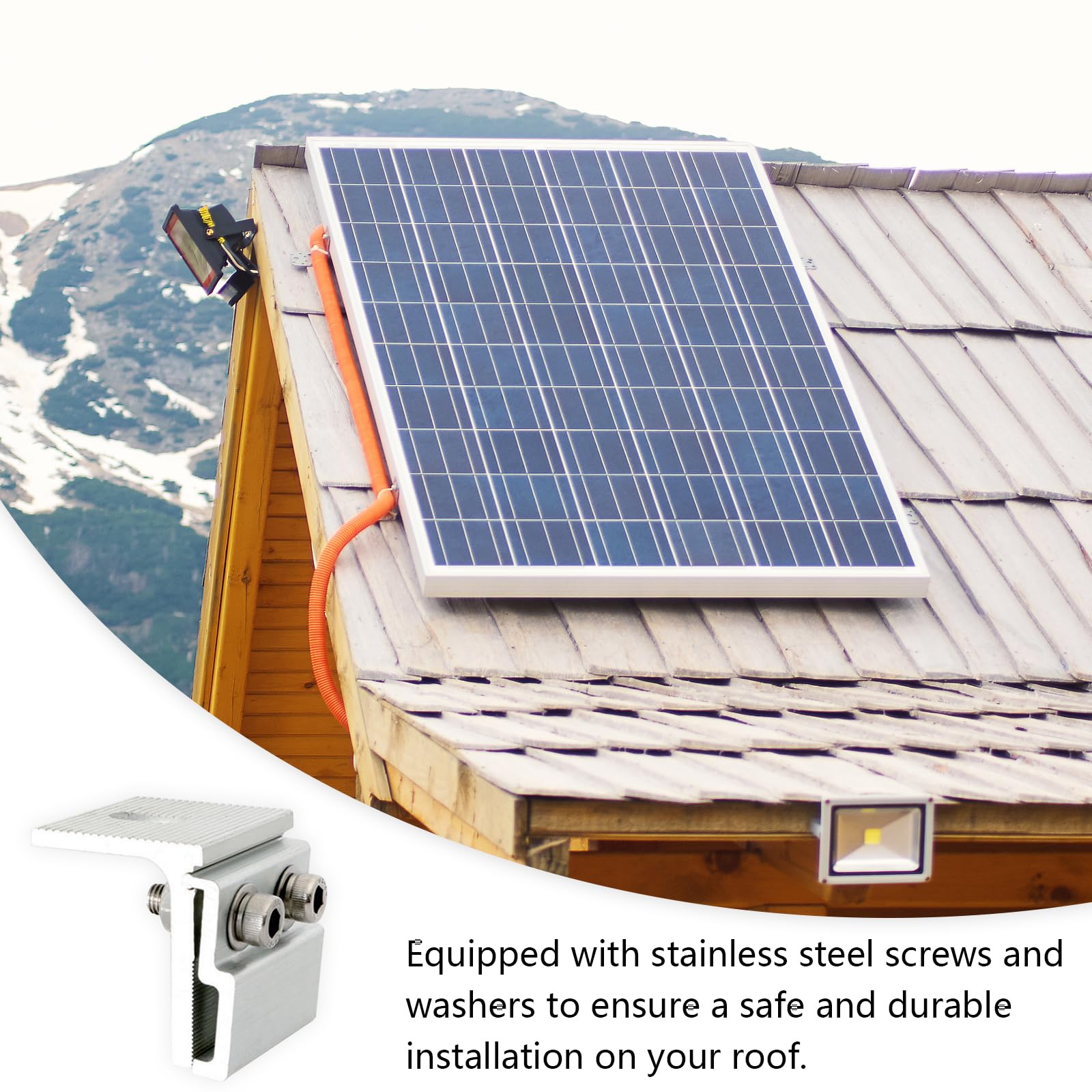 Dachfalzklemme, 10PCS Stehfalzklemme Photovoltaik Halterung aus Aluminium Solar Befestigung Blechdach Stehfalzklemme PV-Dachnahtklemme für Stehfalzdach - 45x52mm