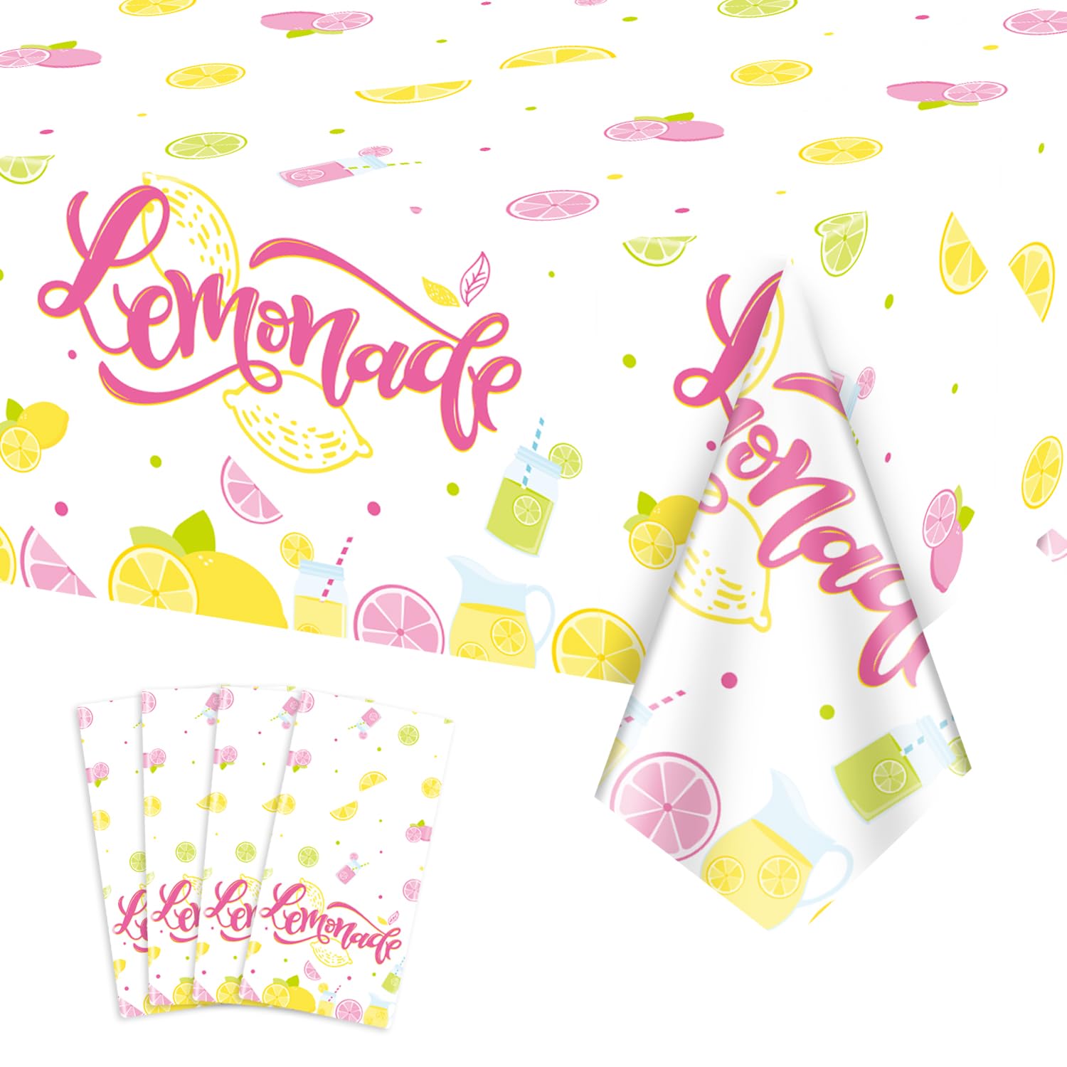 Tovaglie A Tema Limone 3 Pezzi, Plastica Impermeabile, 274x137 Cm, Per Feste Estive E Compleanni