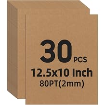 Rempry 30 Sheets 10" x 12.5" Thick Chipboard 2mm / 80 PT, Sturdy Brown-Core Book Board for Bookbinding, Box Making, Book Covers, Scrapbooking & DIY Crafts