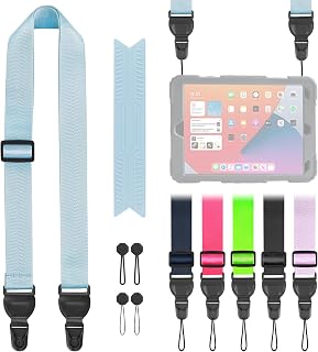 Adjustable Shoulder Straps, Universal IPad lanyard, Silicone Padded Camera Strap with Quick Release Buckle, Comfort Neck Strap for Cameras, iPads, Tablet Case, Binoculars (Light Blue)