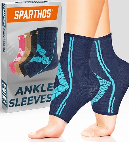 Sparthos - Medias de compresión para tobillo - Alivio inmediato del dolor - Calcetines de para fascitis plantar con soporte de arco - para hombres y