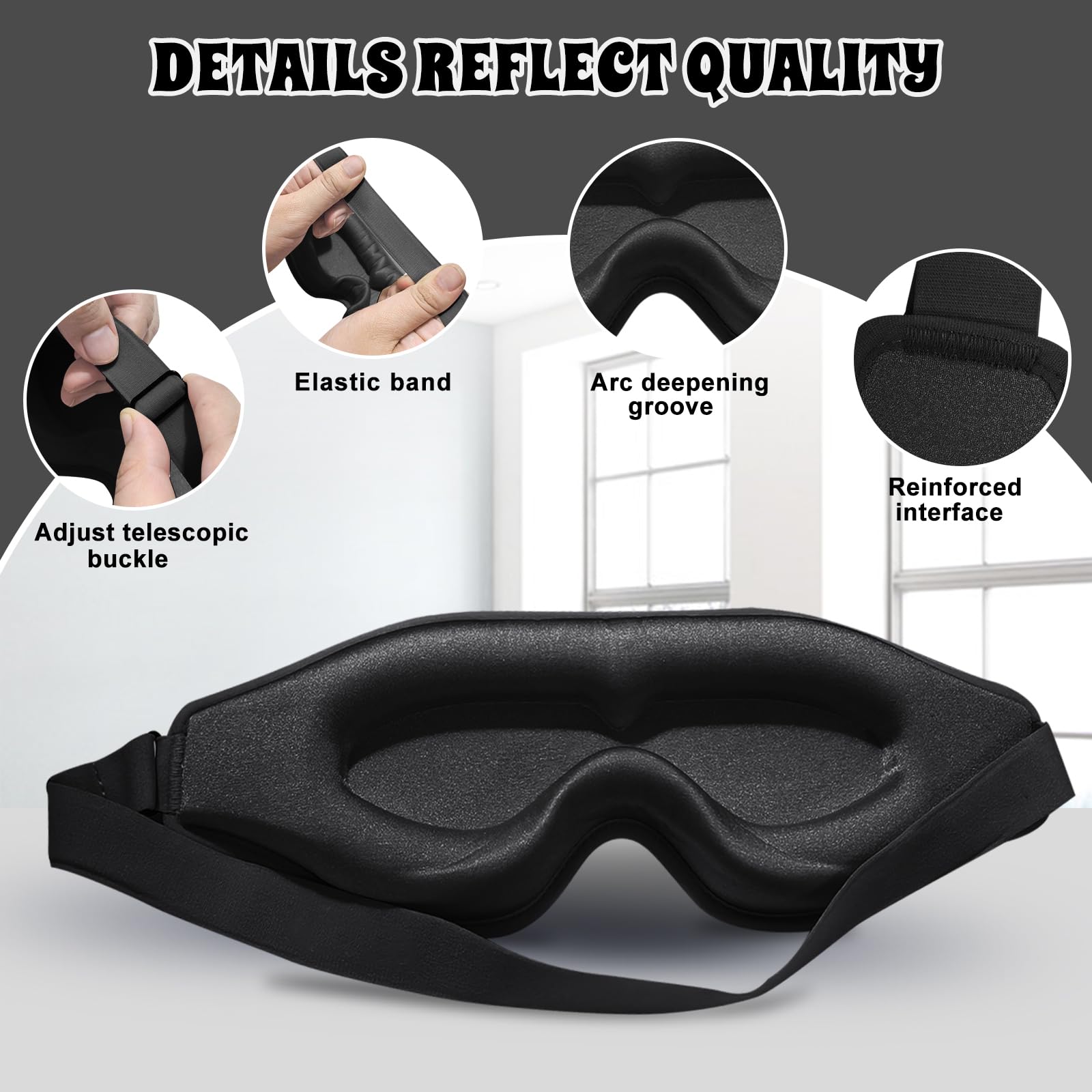 3D-Augenmaske zum Schlafen, ultra-zart, weich, hautfreundlich, 100 % Verdunkelung, Schlafmaske für Schlaf, Wimpernverlängerung, Schlafmaske