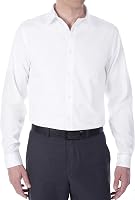 Calvin Klein Men's Slim Fit Non-Iron Herringbone Dress Shirt - 100% Cotton, Wrinkle-Resistant, Moisture-Wicking