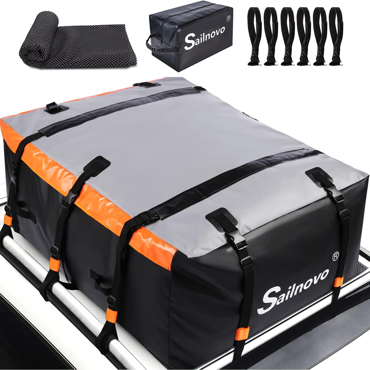 Sailnovo Box Da Tetto Auto Pieghevole 580L - Impermeabile Nylon 1000D Per Viaggi