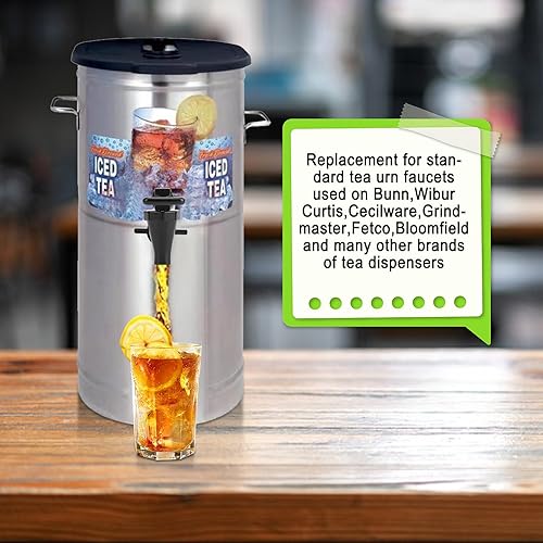 Miniatura 9 de 03260.0002 Kit de grifo de repuesto para dispensador de té helado, repuesto de espiga para urna de té, boquilla de té con tuerca de mariposa y