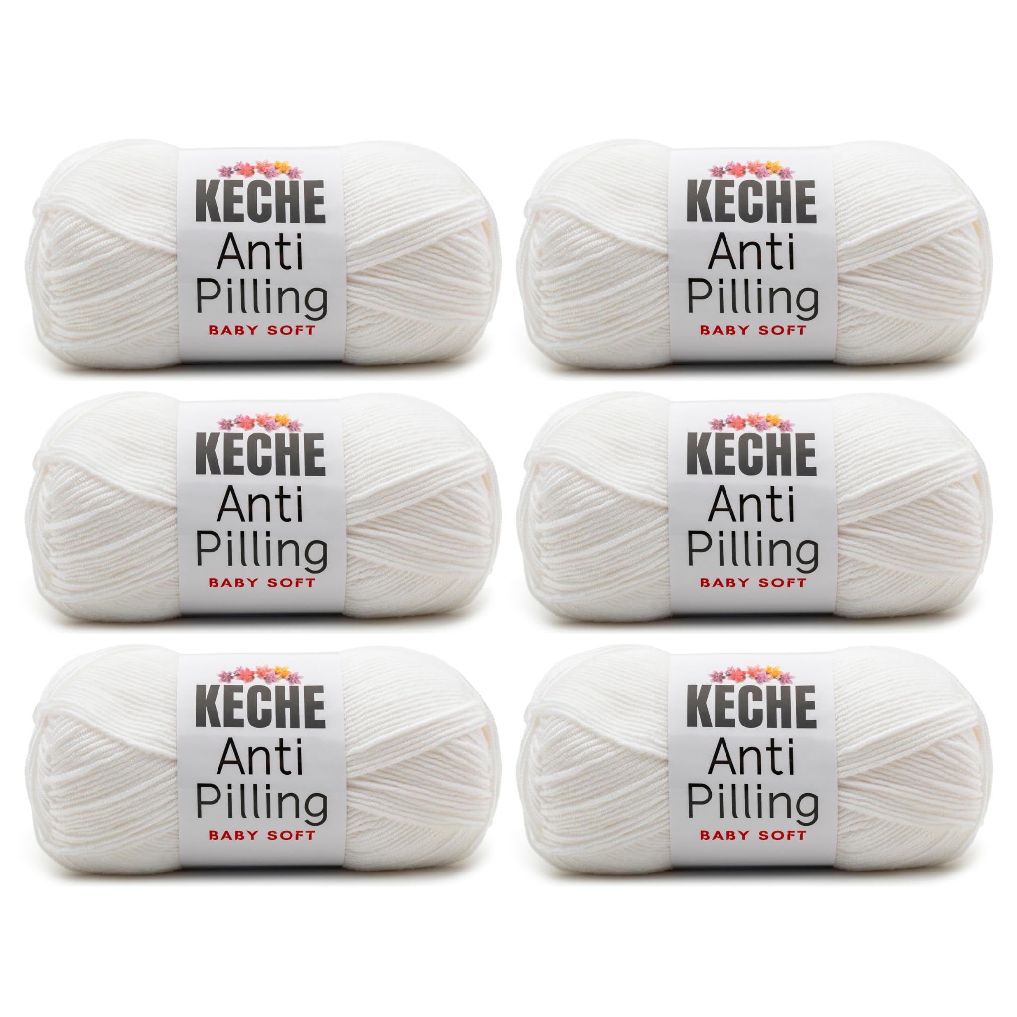 Soft DailyKnit DK Yarn, 100% Anti-Pilling Acrylic for Knitting Crocheting, Light Weight #3 (3.52 oz / 274 Yds) 1 Skein - Red — view 74