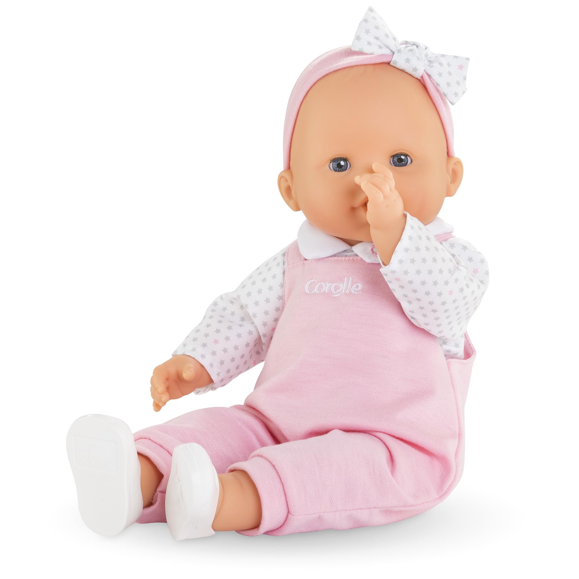 Corolle Mon Grand Poupon Lise, Weichkörperpuppe mit Schlafaugen, kann sitzen und Daumen lutschen, Vanilleduft, 36cm, ab 2 Jahren