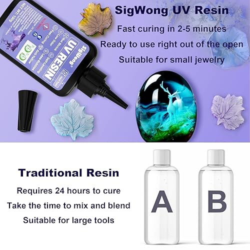 Miniatura 3 de Resina UV  Pegamento duro transparente de 10.58 oz, bajo olor, sin amarilleamiento, excelente transparencia ultravioleta de curado rápido, resina UV