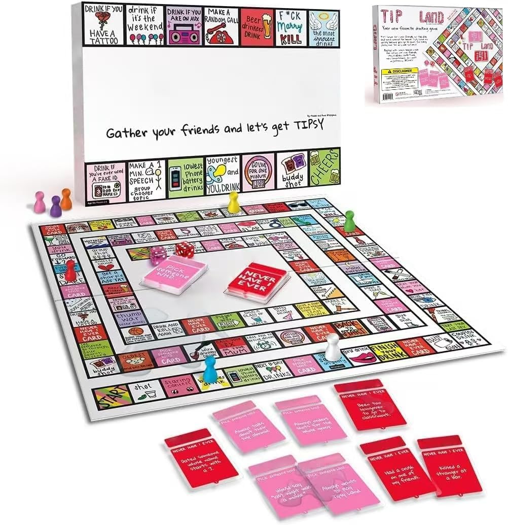 Tipsyland Drinking Board Games for Adults, 2024 Drinking