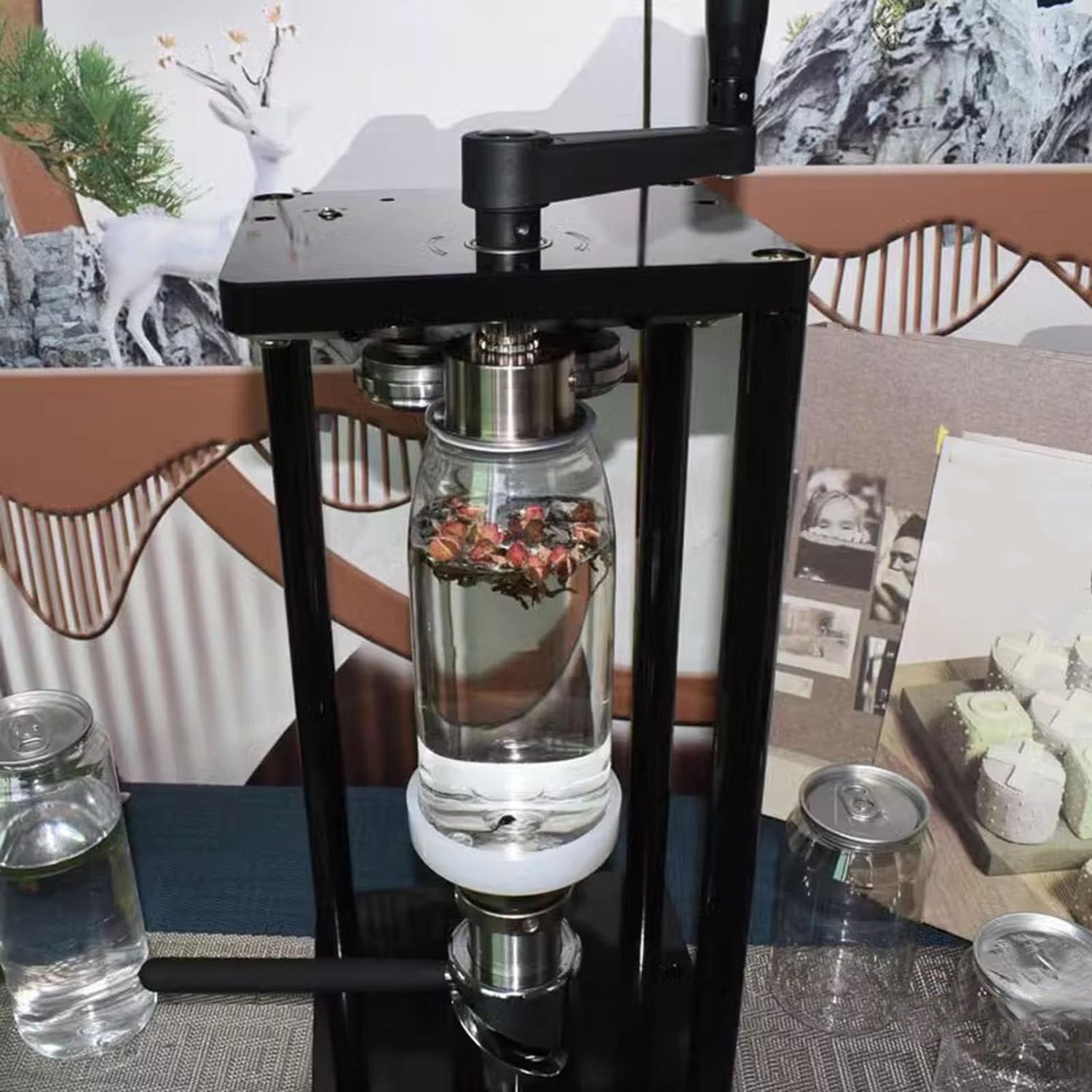 Sellador manual de latas para sellar frascos y latas de vidrio, ideal para conservas caseras y uso de cocina