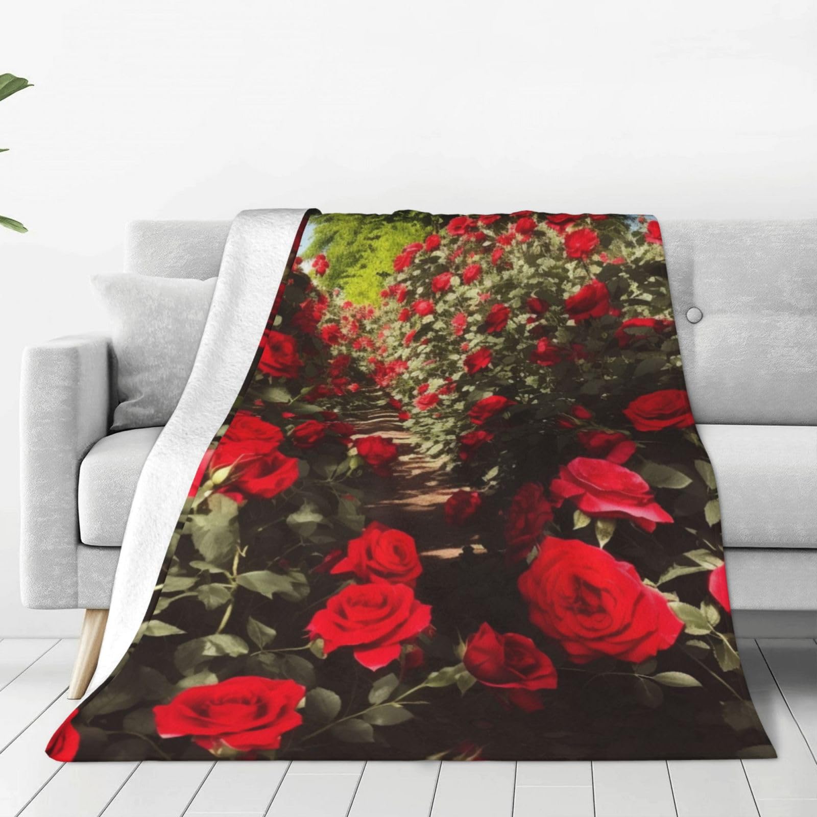 Couverture pour lit canapé salon en micro polaire rose rouge légère et super douce