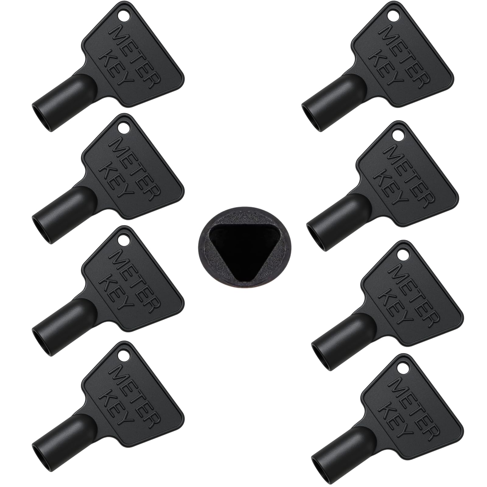 Howsehold 8 Pack Gas Meter Box Key [8 Pack] - Triangle Key - Electric Box Key - Utility Box Key - Black Plastic Key