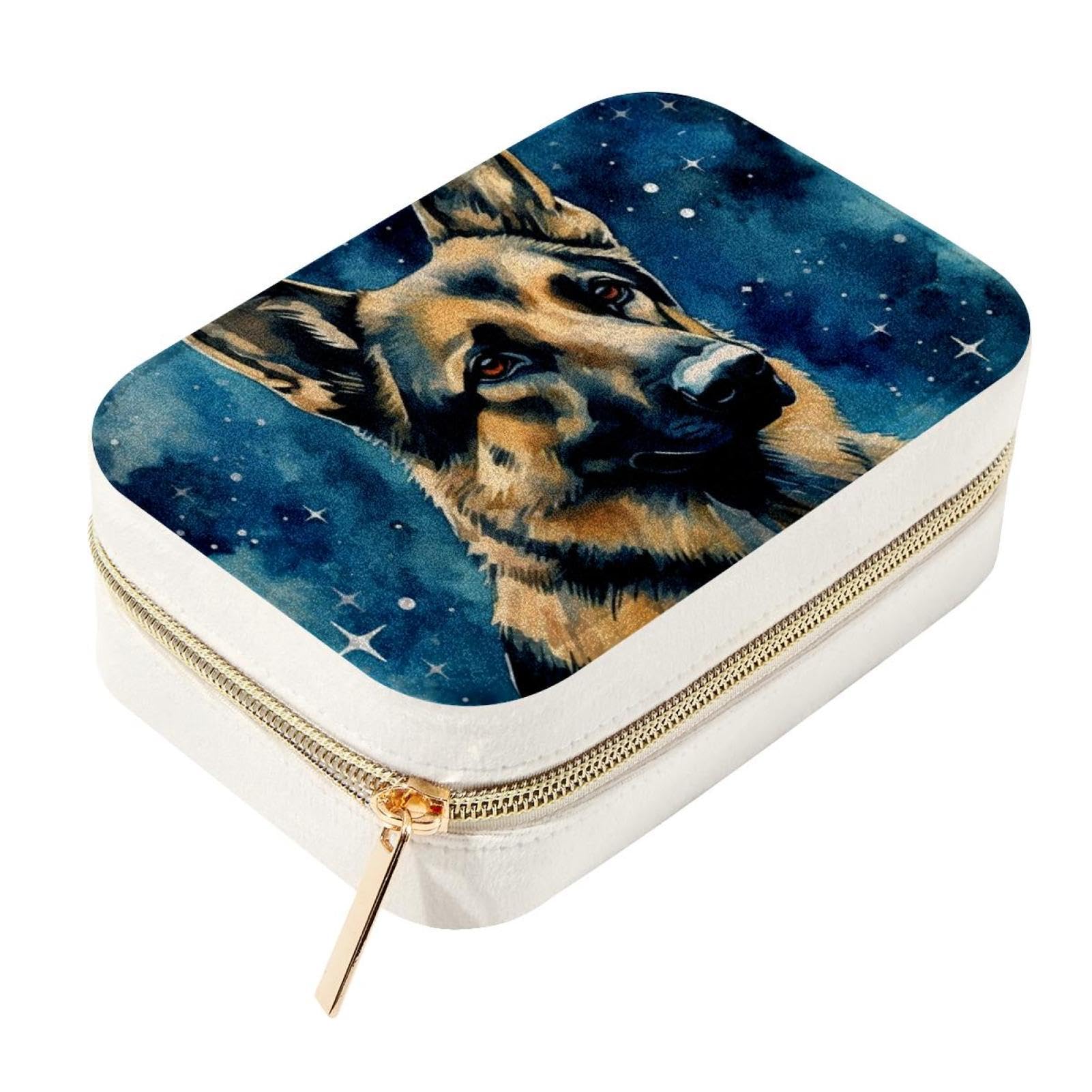 Boîte à bijoux grand volume Collie pour organiser colliers et boucles d'oreilles