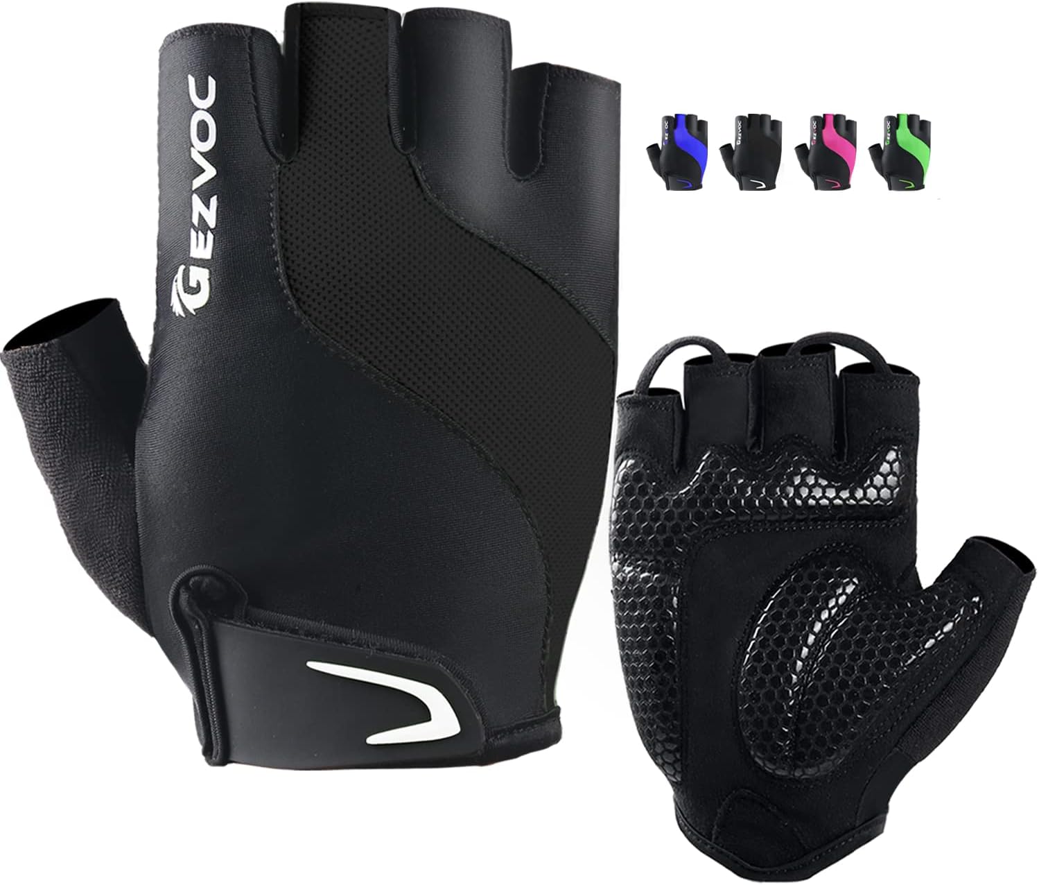 GEZVOCCycling Gloves Bike Gloves Biking Gloves for Men Women with Shock-Absorbing Pad, Extra Grip,Flexible and Comfortable Fit,Light Weight,Breathable Mountain Bike Gloves