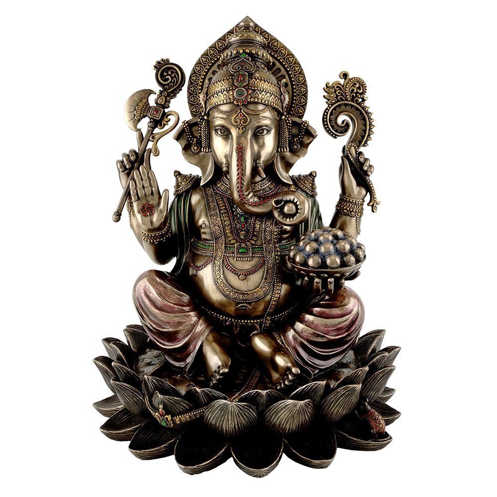 Estatua de Ganesha de 12.8 Pulgadas en Bronce Fundido Craftvatika para Decoración