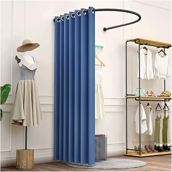 Clothing Stores Fitting Room Simple U-Shaped Changing Room Movable Dressing Room for Shopping Malls Shading Curtain